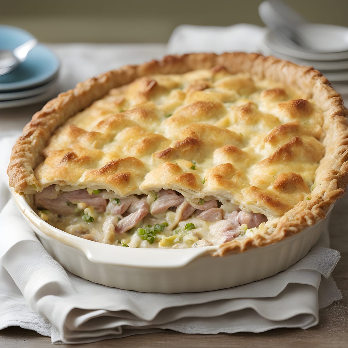 Hairy Bikers' Creamy Chicken, Ham, and Leek Pie