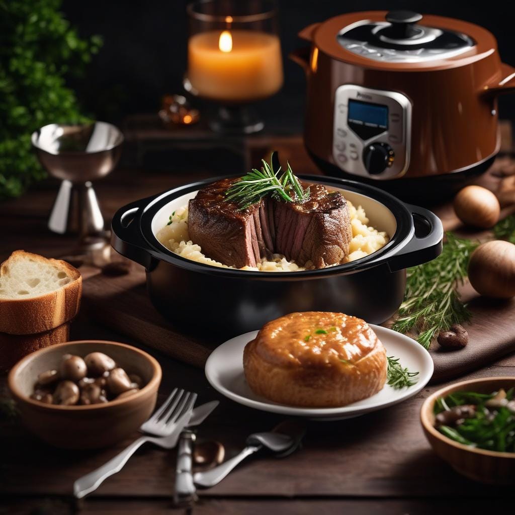 Slow Cooker Steak And Mushroom Pudding