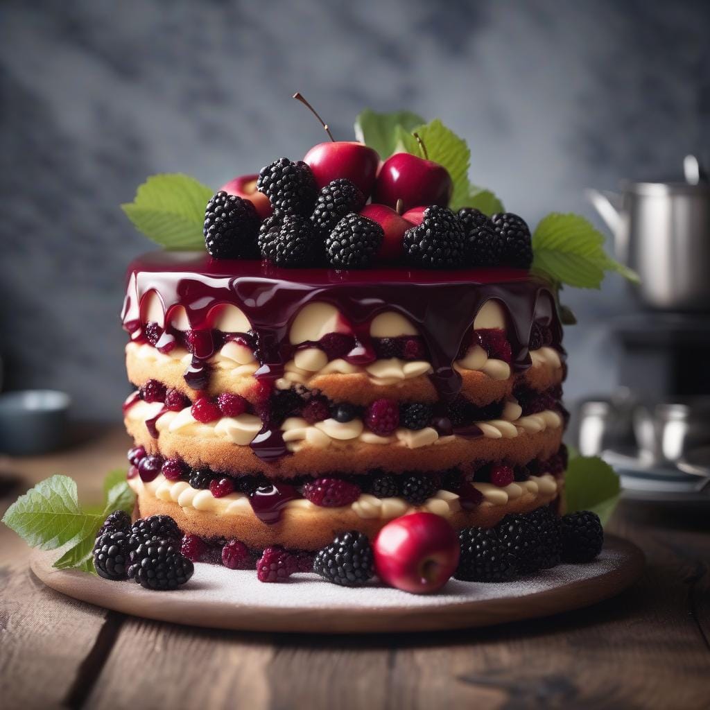 Mary Berry Apple and Blackberry Cake Recipe