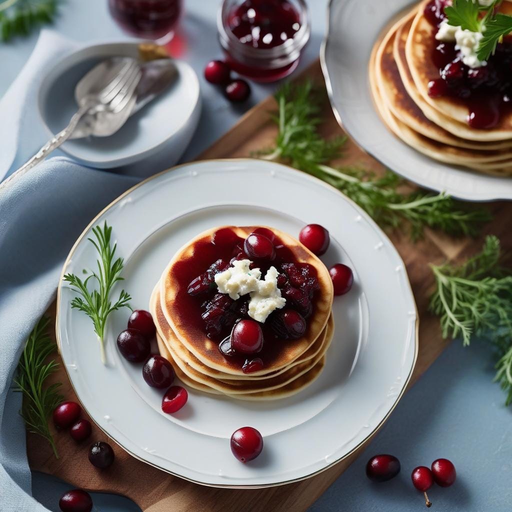 Mary Berry Parsnip Blinis with Cranberry Sauce and Yorkshire Blue Cheese Recipe