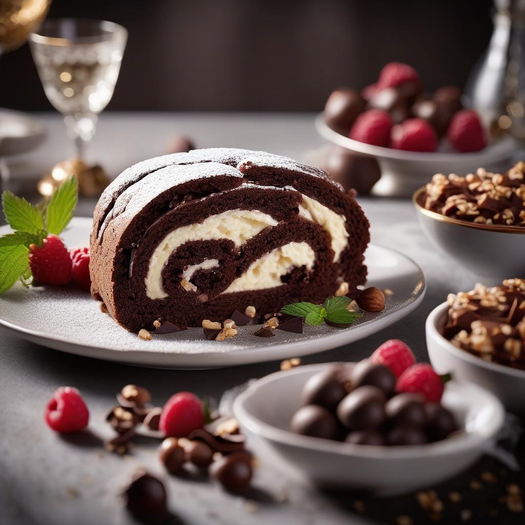 Mary Berry’s chocolate and hazelnut boozy roulade