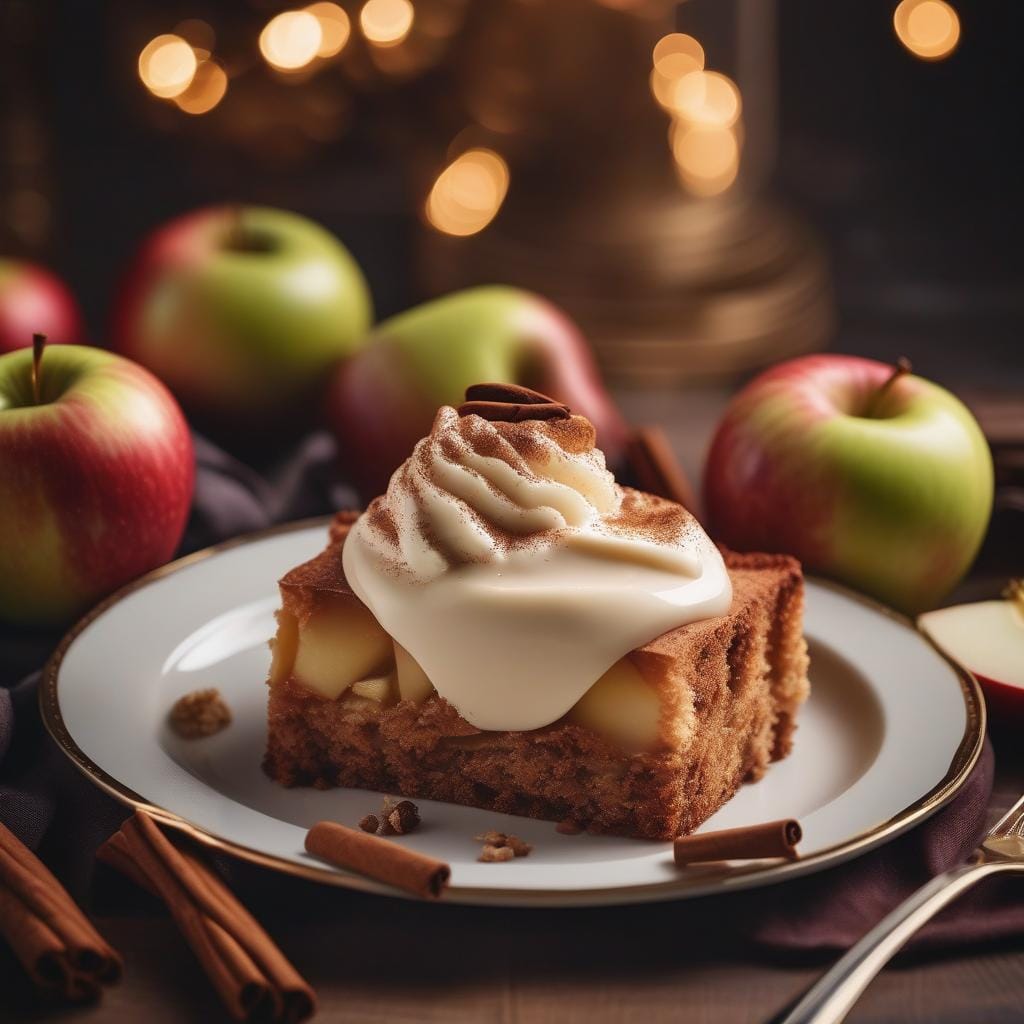 Highclere apple charlotte with cinnamon cream