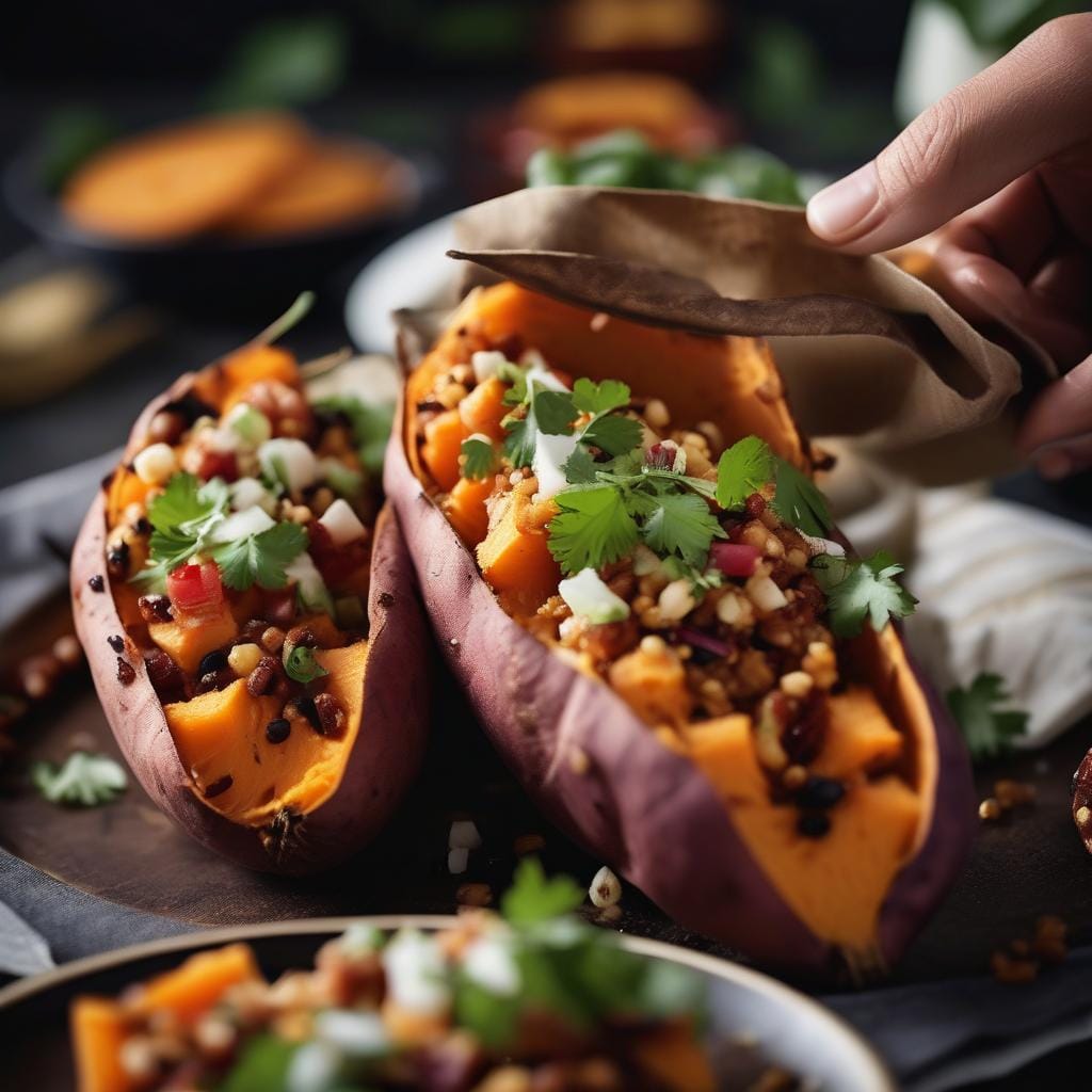 Ben Lebus’ MOB Kitchen: Mexican-style Stuffed Sweet Potatoes