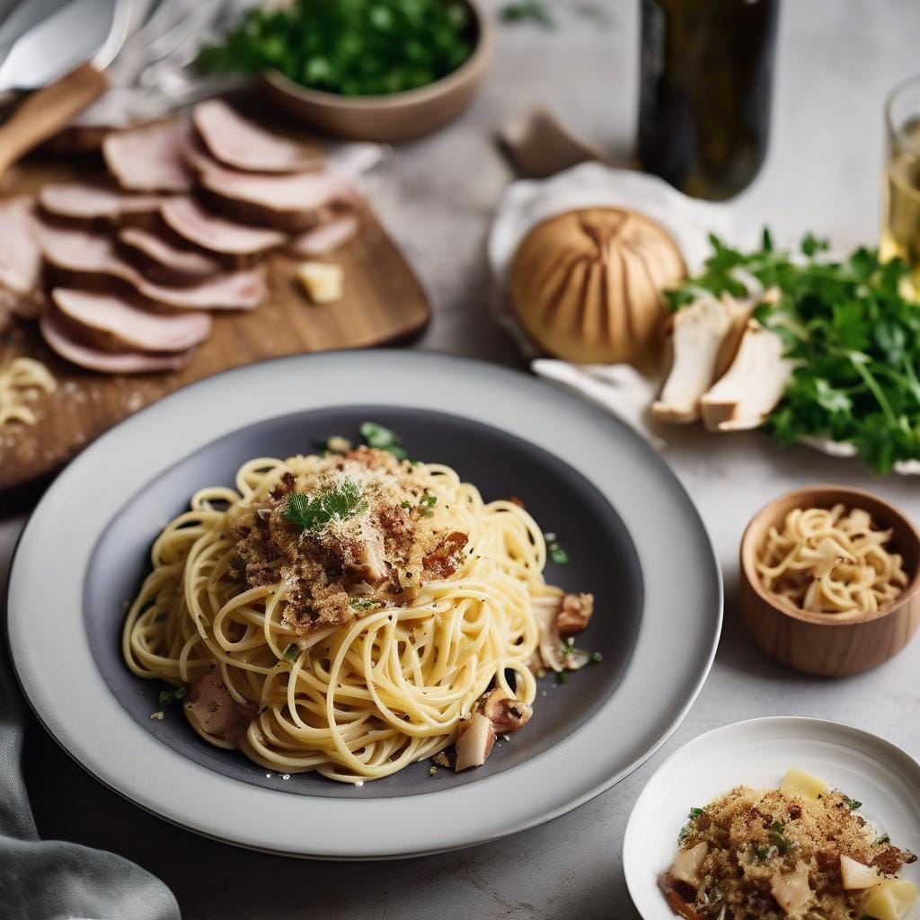 Jamie Oliver Taste of Italy Recipe: Classic carbonara and Crunchy porcini breadcrumbs