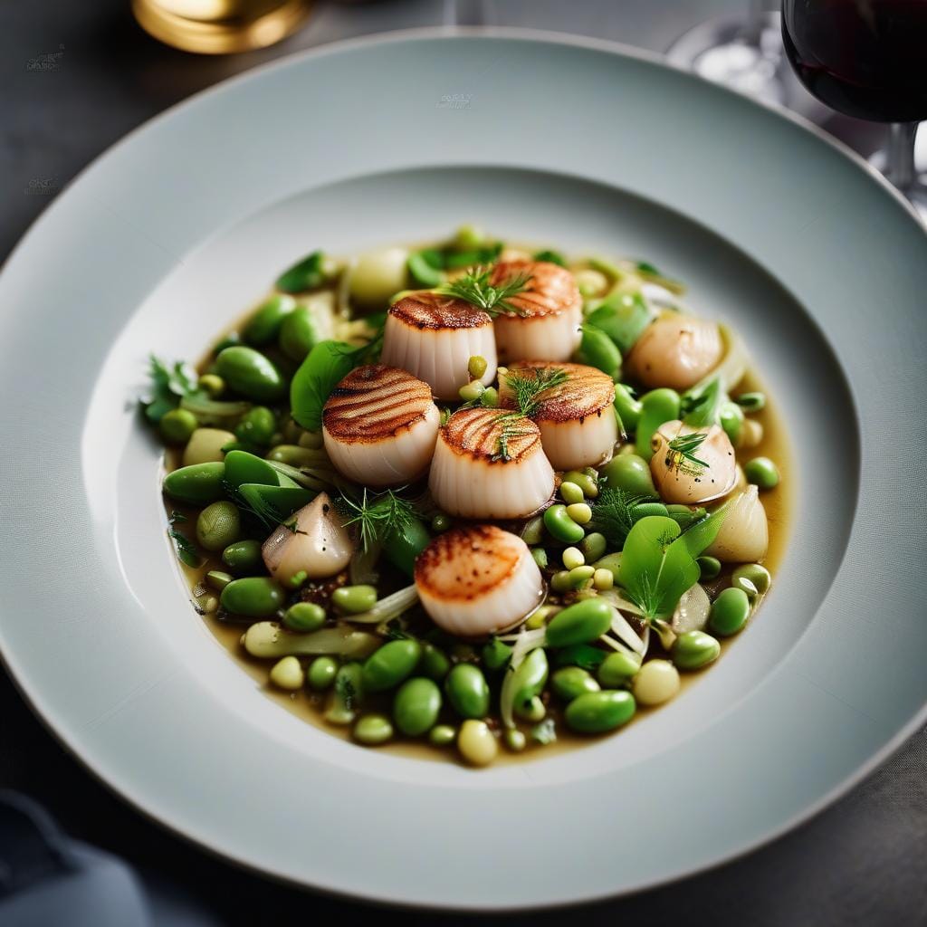 Nathan Outlaw’s Restaurant Nathan Outlaw: Scallops, braised fennel & broad beans