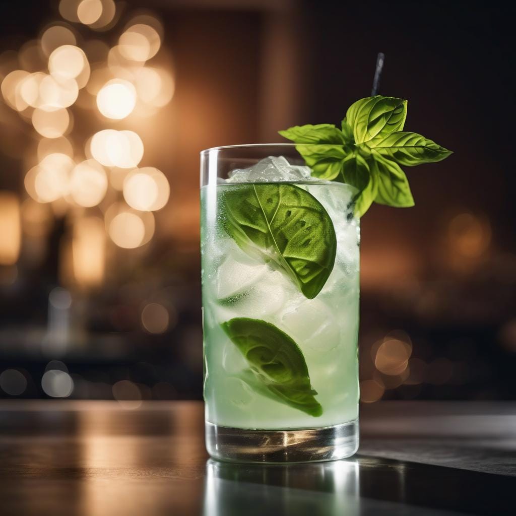 Gin Basil Smash cocktail