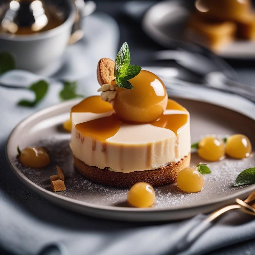 Simon Rogan: Quince tart with gingerbread ice cream