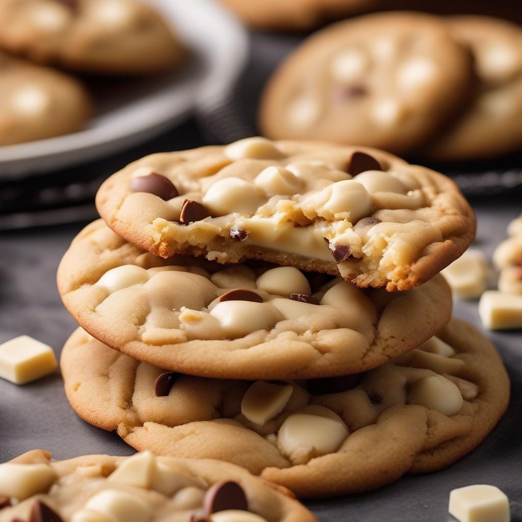 NYC Style White Chocolate Chip & Caramac Cookies