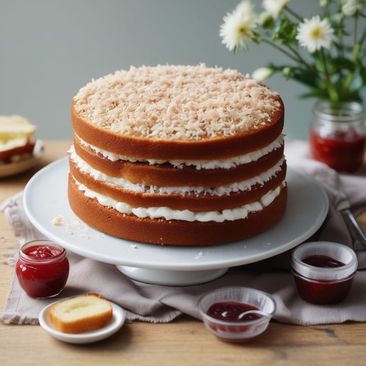 Mary Berry Jam And Coconut Sponge