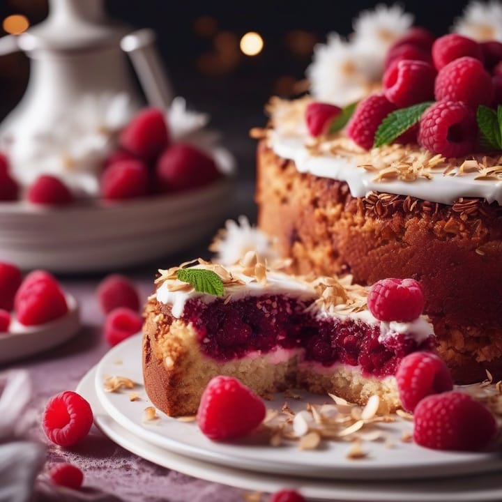 Nigella Coconut And Raspberry Cake