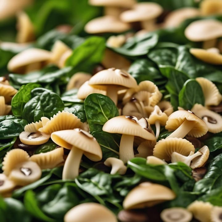 Gino’s farfalle with mushrooms and spinach