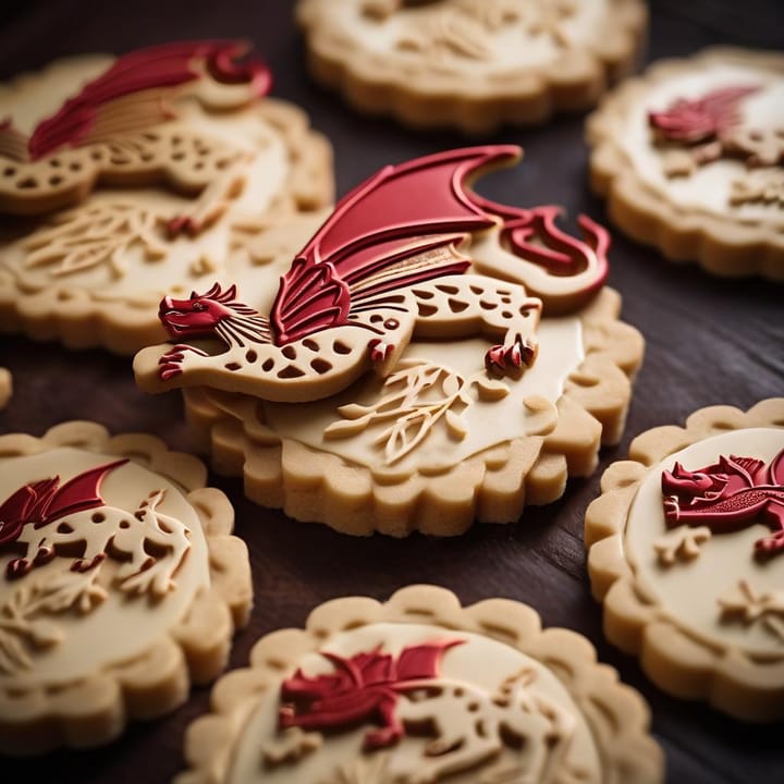 Spiced Welsh dragon shortbread