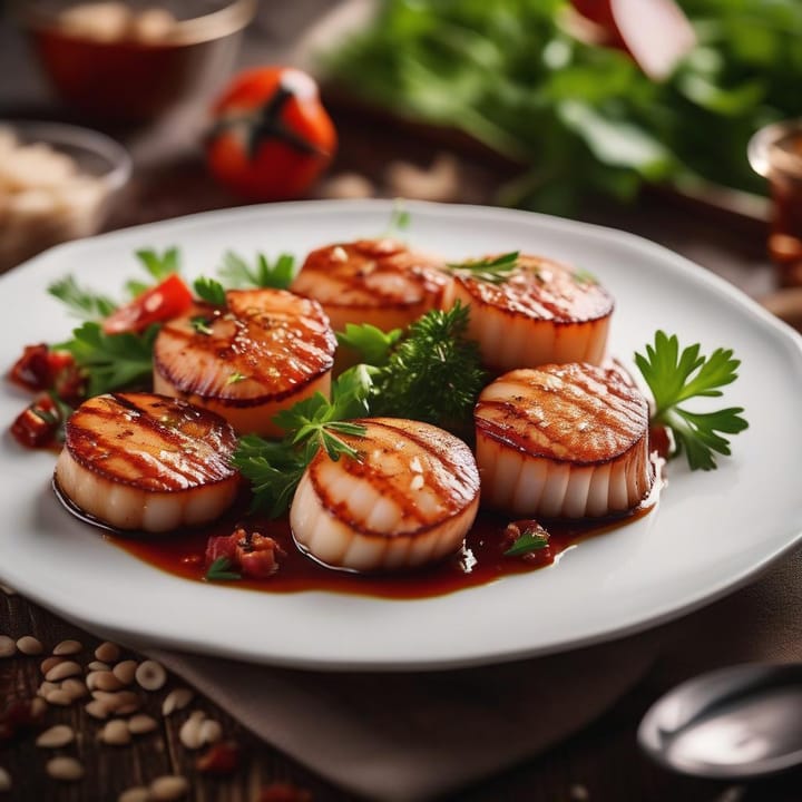 Scallops and chorizo